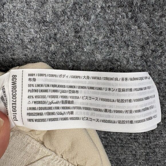 Abercrombie & Fitch Pants Womens Size M Beige Linen Blend Lined Lagenlook - Picture 9 of 11